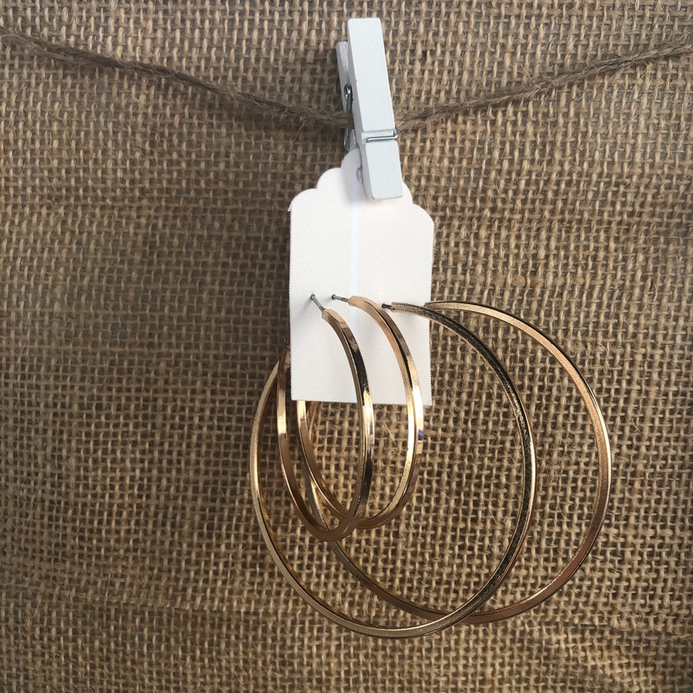 Gold Coloured Hoop Set
